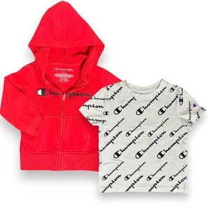 Champion Script Shirt and Zip Up Hoodie!